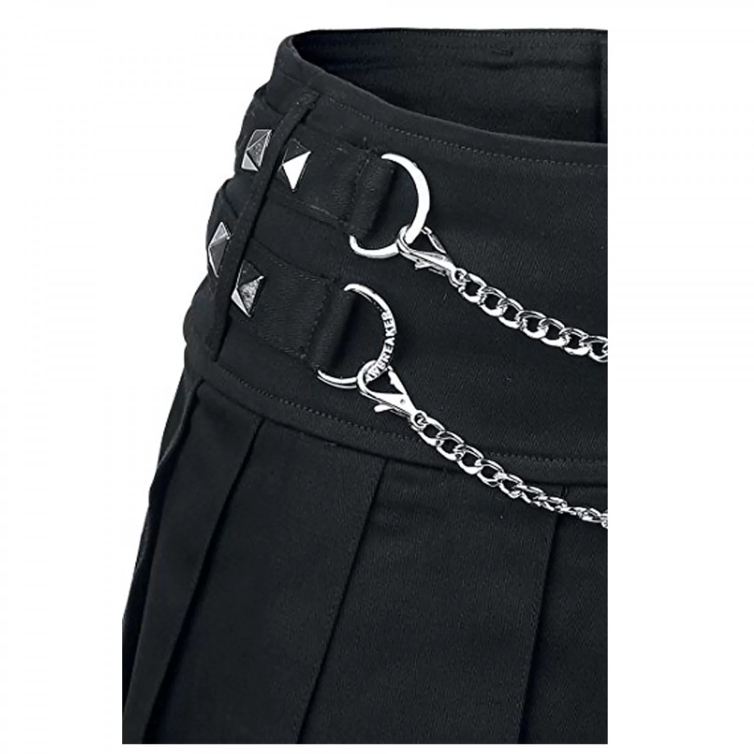 Women’s Gothic Punk Skirt with Silver Chains | Metal Rock Inspired
