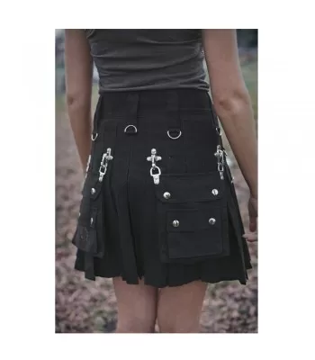 Women Gothic Skirt Canvas Sexy Women Metal Soft Real Cotton Kilt Mini Skirt  (2025)