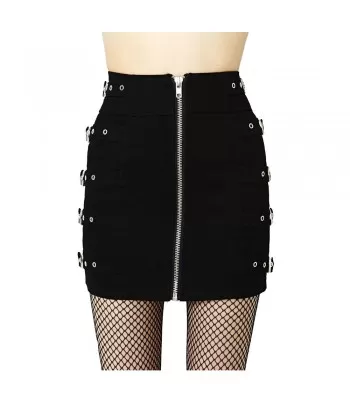Women Lip Service Buckle Pencil Rockabilly Bondage Goth Zipper Biker Ladies  (2025)