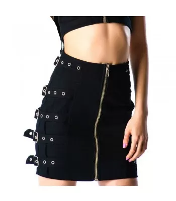 Women Lip Service Buckle Pencil Rockabilly Bondage Goth Zipper Biker Ladies  (2025)