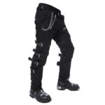 Men Black Gothic Punk Emo Pants - Image 2