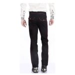 Men Black Red Gothic Military Officer Pants | Steampunk Pentagram Trousers - Image 3