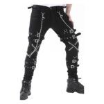 Men’s Gothic Punk Pants | Chains & Cross-Zip Hip Hop Gothic Trousers