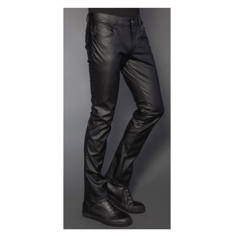 Men’s Gothic Comfort-Fit Disco Leather Pants | Alternative Party Trousers