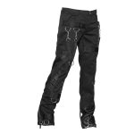 Men Gothic Punk Rock Pants | Buckle & Zipper Slim-Fit Gothic Trousers - Image 2
