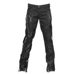 Men’s Gothic Punk Rock Pants | Buckle & Zipper Slim-Fit Gothic Trousers
