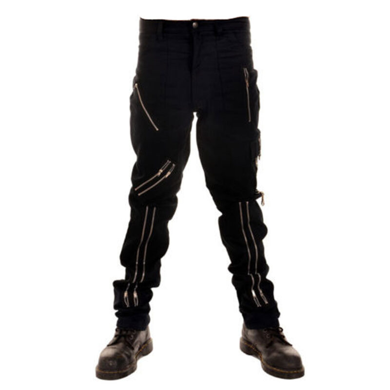 Punk Rock Zipper Pant | Black Gothic Pants for Men
