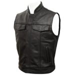 Leather Cut Off Outlaw Biker Vest | Skintan Men’s Leather Waistcoat