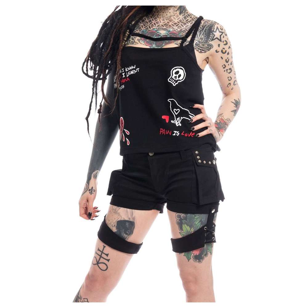 Poizen Asami Women’s Black Gothic Shorts
