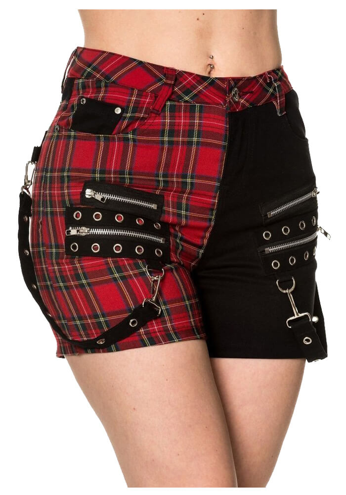 Punk Women’s Gothic Badass Babes Shorts Skirt