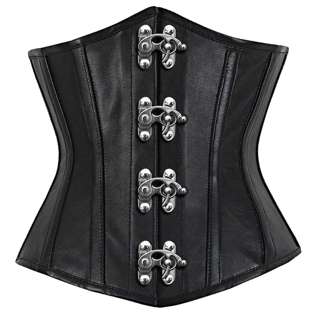Steel-Boned Leather Underbust Corset – Women’s Gothic Fashion