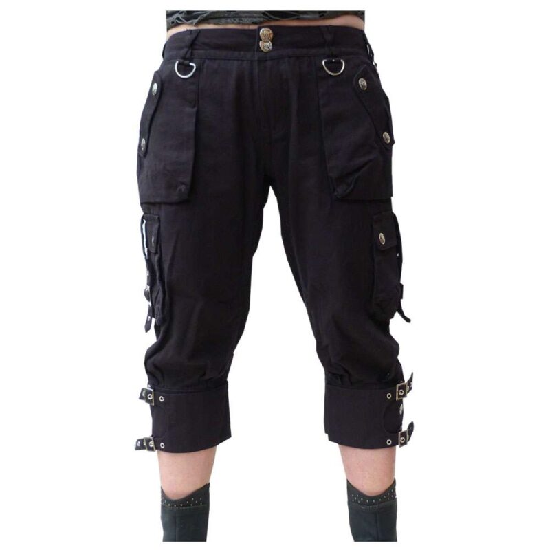 Unisex Gothic D-Ring Strap Cargo Shorts