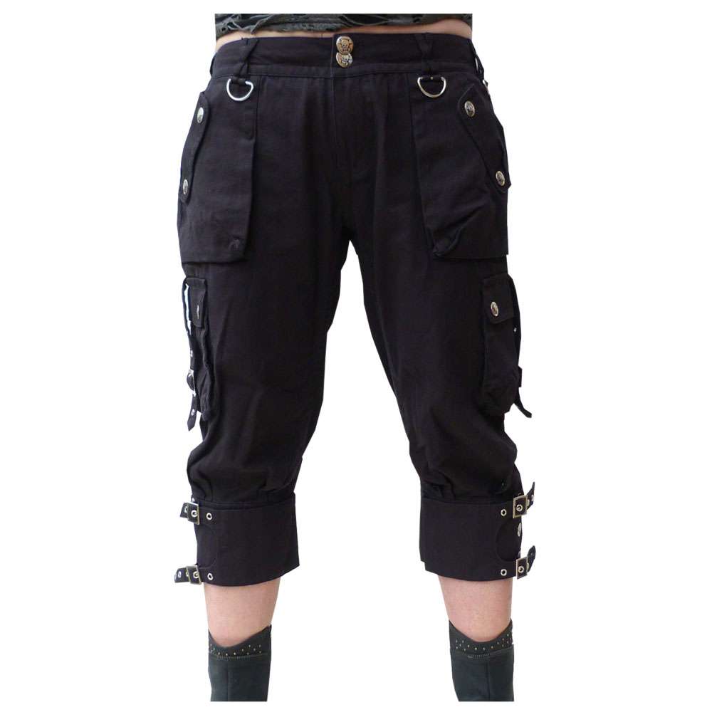 Unisex Gothic D-Ring Strap Cargo Shorts