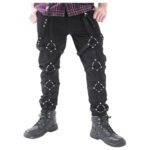 Men Gothic Punk Pants with Harness Straps