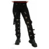 Women’s Black Gothic Skinny Pants | Buckle Strap & D-Ring Punk Trousers