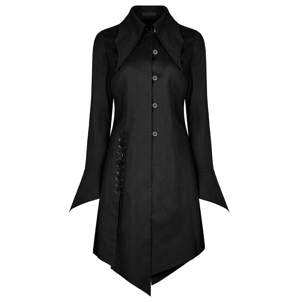 Gothic Attitude Women’s Corporate Vampire Coat Shirt – Black Gothic Tailored Jacket