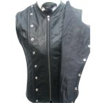 Men Sheep Leather Biker Vest Steel Boned Corset Style Military STEAMPUNK Waistcoat (2025)