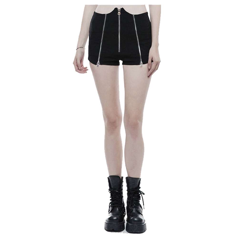 Women’s Tech Noir Gothic Shorts | Futuristic by Gothic Attitude
