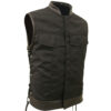 Men Denim Style Black Cordura Vest Snaps Biker Vest (2025)
