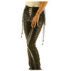 Women Gothic Side Laces Leather Pant – Slim Fit Gothic Leather Trousers