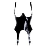 Womens PVC Corset Cupless Corselette in PVC Black (2025)
