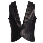 Men Steampunk Waistcoat Black Fashion Two Toned Leather Vest (2025)