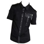 Men Gothic Police Officer Shirt Black Goth Clearance Shirt Cotton Shirt (2025)