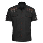 Men Slim Fit Officer Short Sleeve Shirt Steampunk Cotton Shirt (2025)