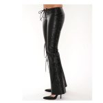 Women Faux Lace Up Club Pants - Image 3