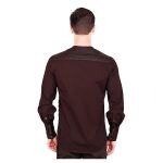 Men Steampunk Shirt Brown Goth Vintage Shirt Gothic Cotton Shirt | Gothic Shirts Mens - Image 3