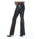 Northbound Low Waisted Flare Leather Pants | Hidden Zipper Detail - Image 3
