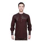 Men Steampunk Shirt Brown Goth Vintage Shirt Gothic Cotton Shirt | Gothic Shirt (2025)
