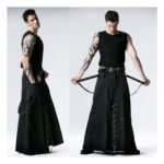 Men Gothic Long Skirt | Punk Rock Maxi Kilt