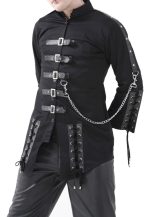 Cyber Emo Chain Jacket – Gothic Corset Style Black Alternative Jacket