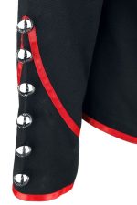 Men Military Drummer Steampunk Jacket – Black & Red Parade Style - Image 2