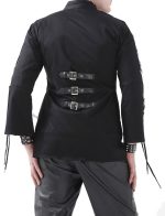 Cyber Emo Chain Jacket – Gothic Corset Style Black Alternative Jacket - Image 3