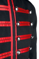 Men Military Drummer Steampunk Jacket – Black & Red Parade Style - Image 3