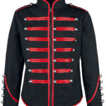 Men’s Military Drummer Steampunk Jacket – Black & Red Parade Style