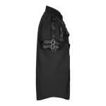 Steampunk Casual Shirt With Black Leather Pocket And Adjustable Straps - Image 3