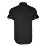 Steampunk Casual Shirt With Black Leather Pocket And Adjustable Straps - Image 2