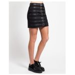 Shadowy Gothic Punk Mini Skirt | Strapped Buckle Alternative Fashion - Image 3