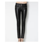 Women’s Genuine Lambskin Leather Skinny Black Pants | Stylish Pencil Trousers
