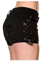 Women Banned Gothic Steampunk Denim Shorts - Image 2