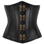 Women Underbust Leather Gothic Corset – Alternative Fashion Clothing - Image 2