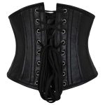 Leather Underbust Zipper Corset – Gothic & Steampunk Women Corset - Image 2