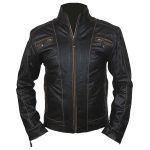 Motorcycle Designer Black Leather Jacket