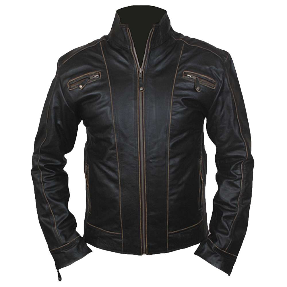 Motorcycle Designer Black Leather Jacket