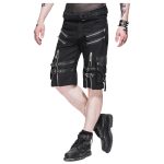 Men Gothic Industrial Zipper Shorts | Black Cargo Shorts - Image 3