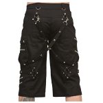 Gothic Metallic Shorts | 100% Cotton Black Pockets Shorts - Image 2