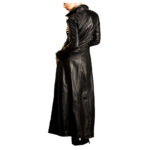 Women Gothic Long Coat Spliced Faux Leather Winter Killer Overcoat - Image 2
